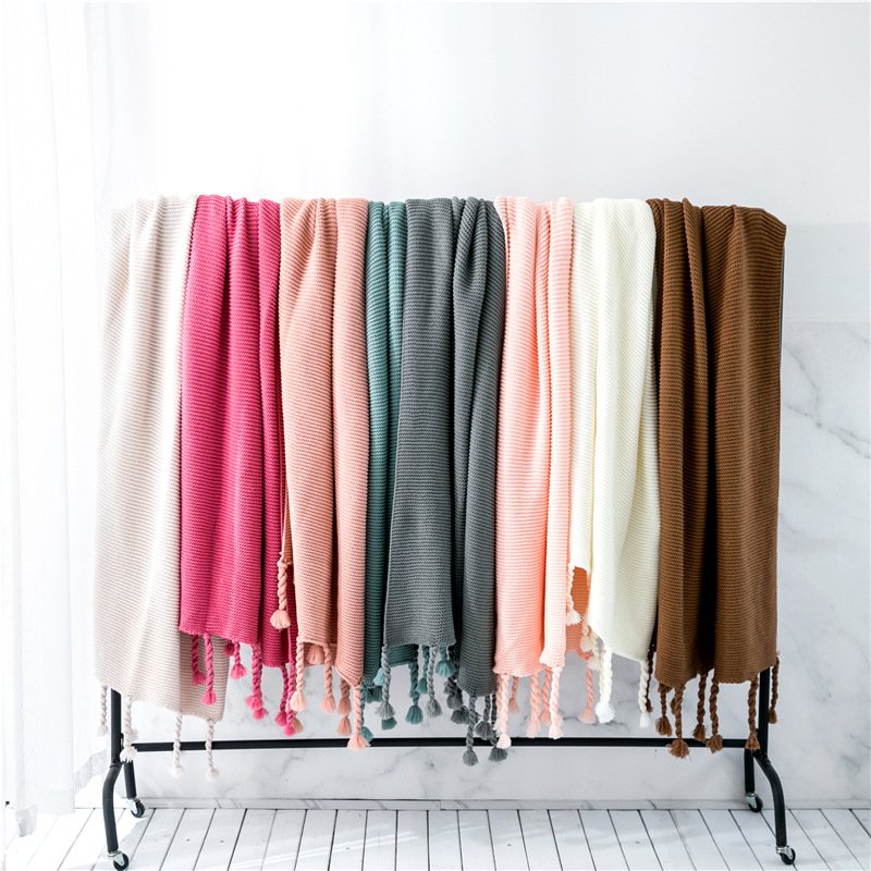 Knitted Tassel Sofa Blanket - Image 4