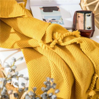 Knitted Tassel Sofa Blanket