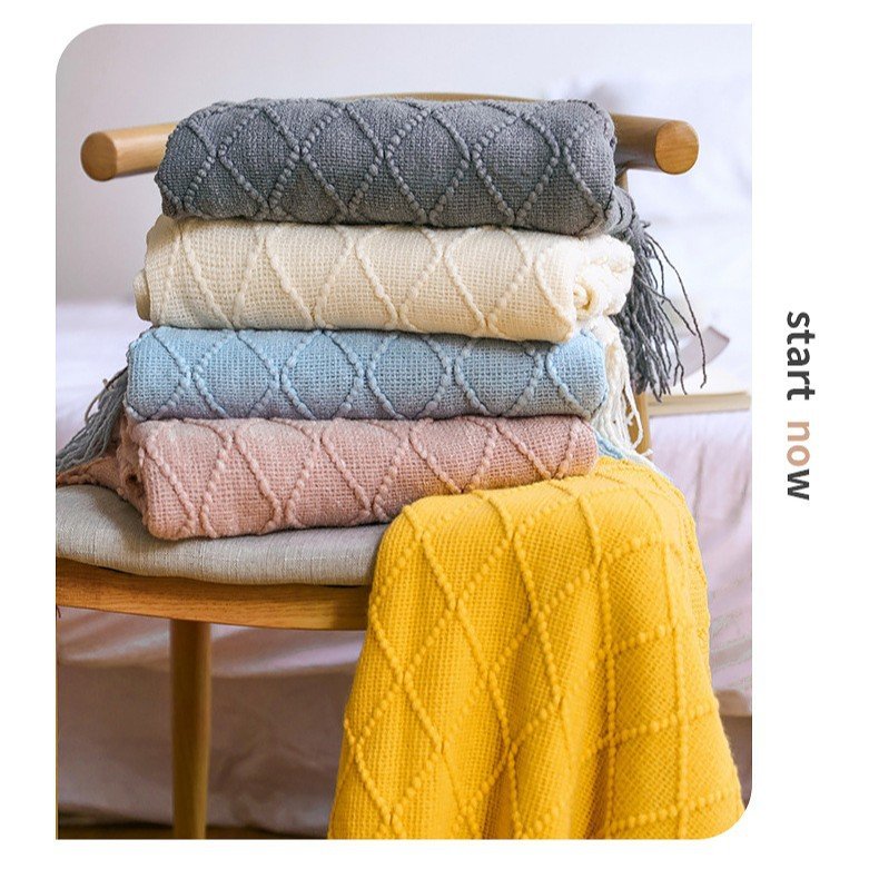 Diamond-shaped sofa blanket throw - Image 2