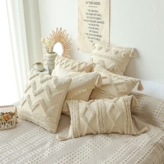 Bohemian Geometric Tufted Pillow Covers